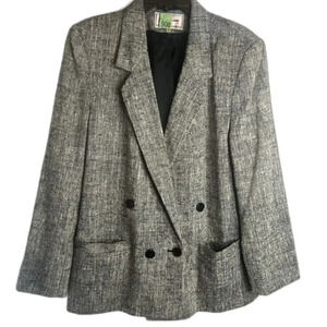 David Benjamin Gray Linen‎ Blend Tweed Blazer Jacket Size 13